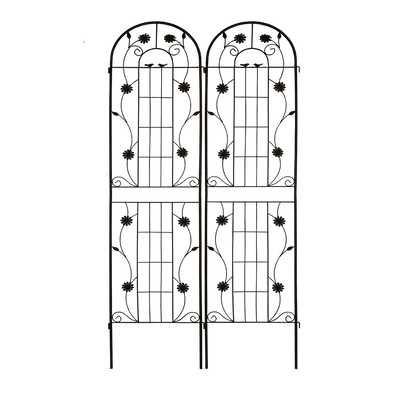 2 Pack Metal Garden Trellis 86.7' x 19.7' Rustproof Trellis for Climbing Plants Outdoor Flower Support Black