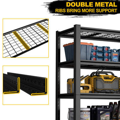 59 Inches Metal Garage Storage Rack, Heavy-Duty Steel Moisture-Proof And Waterproof 5-Layer Adjustable Storage Shelving Unit.Designed For Warehouse Storage (food Pantries, Industrial Use)