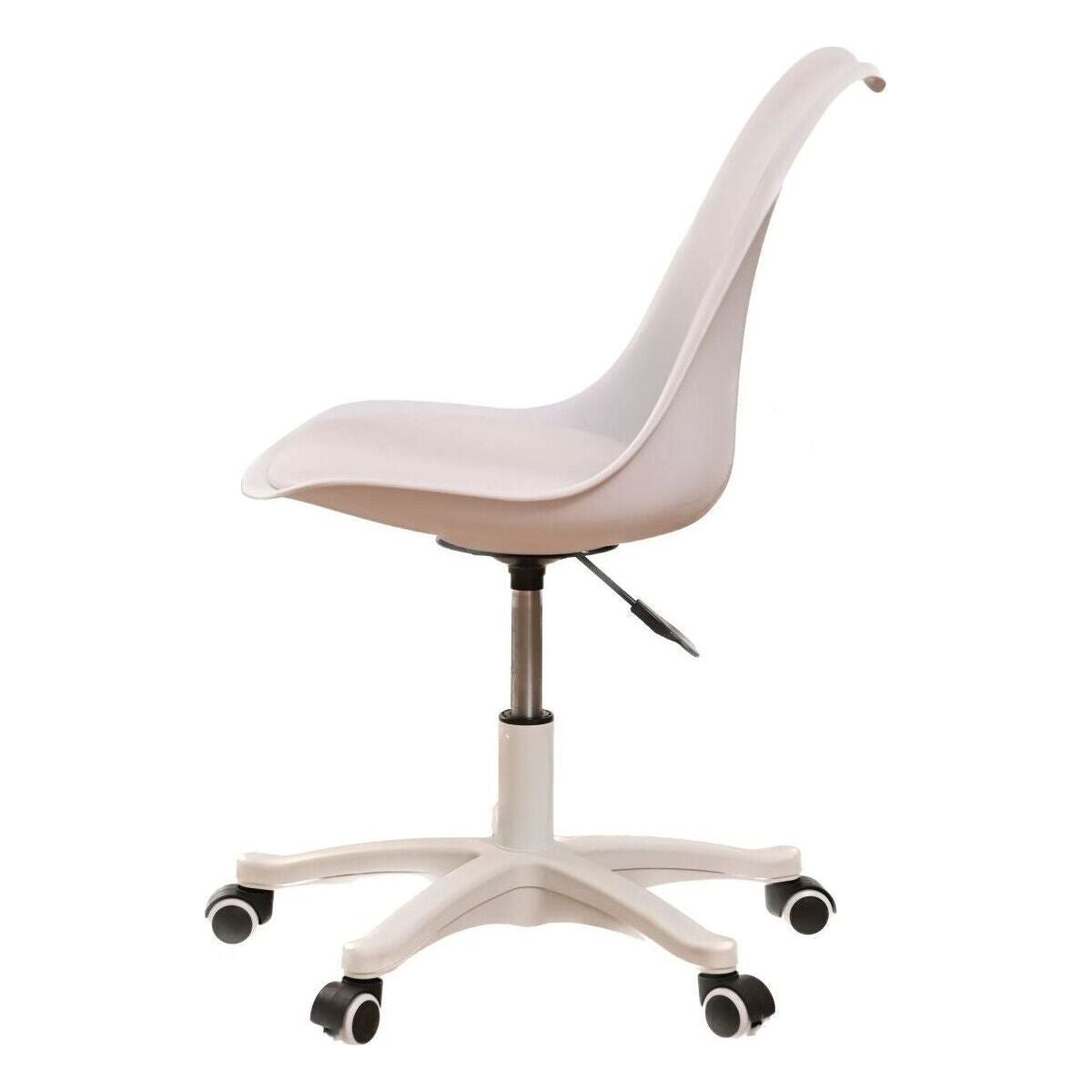 Armless Office Chair,Ergonomic Small Computer Desk Chair with Wheels,Adjustable Rolling Chair, Support Swivel Task Chair for Small Spaces living room,bedroom(White)