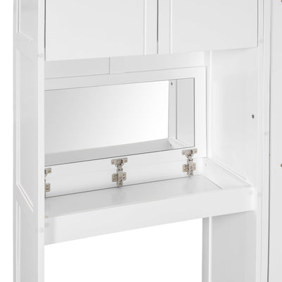 Queen Size Murphy Bed with Desk, Vanity and Cabinets, White