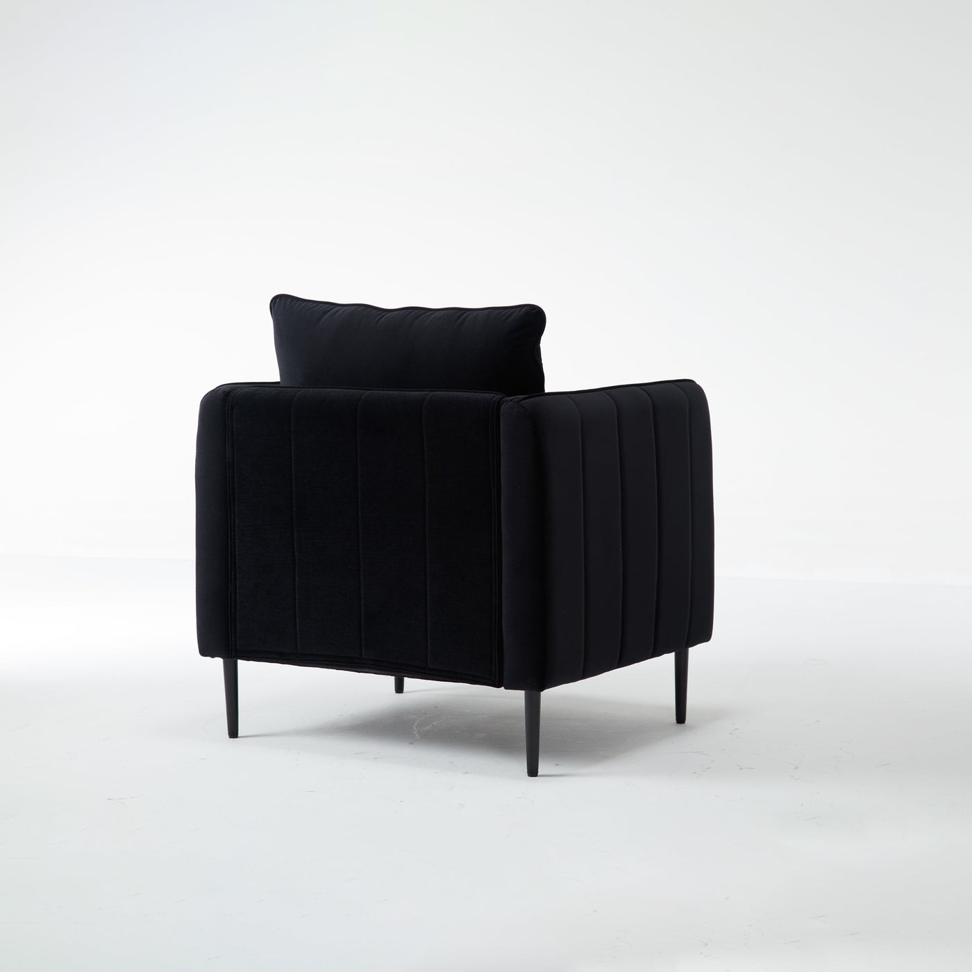Accent Chair for Living Room, Velvet Comfy Single Sofa Chair Mid-Century Modern Armchair with 1 Pillow and Metal Legs for Bedroom Office Reading