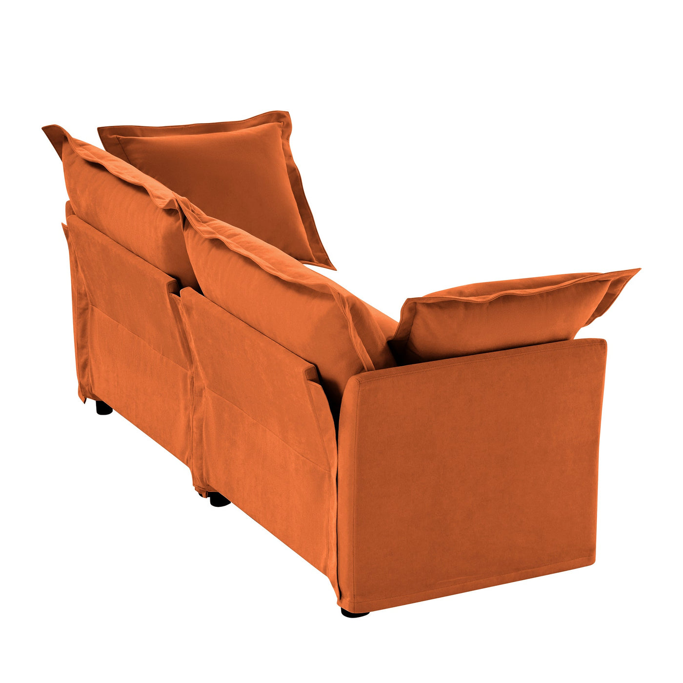 Modern Slipcovered 2-Seat Sofa Couches for Living Room, 2 Seater Sofa, Plain Chenille Deep Seat Sofa with Upholstered Cushion&Detachable Cover, Comfy Sofa Couch for Small Space, Apartment,Orange