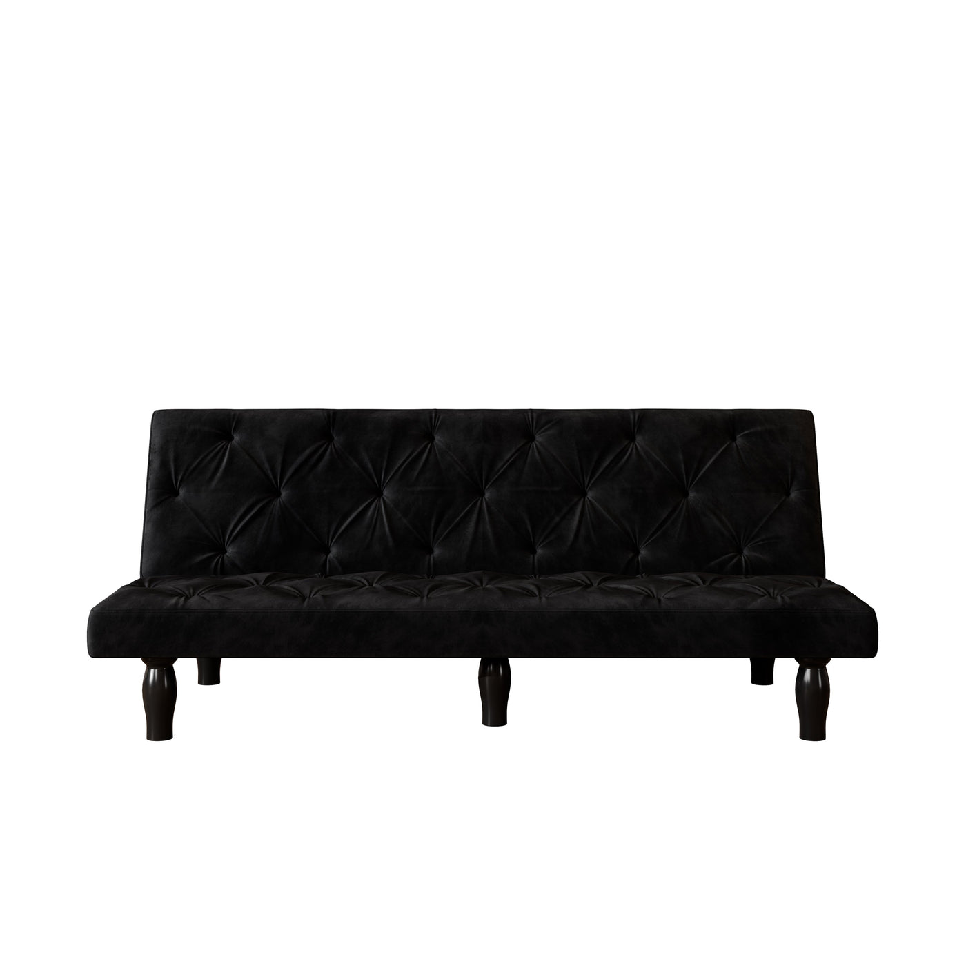 Sofa-to-Bed Evolution: 66' Black Velvet Sofa Bed Transforms Seamlessly, Ideal for Family Living Rooms, Apartments, and Bedrooms