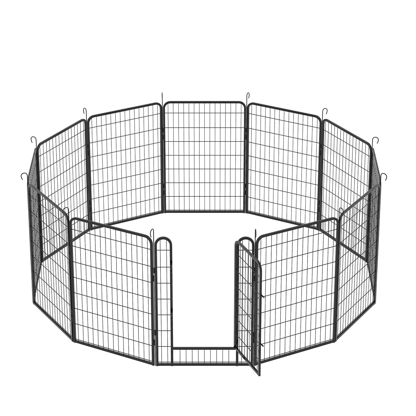 12 Panels Heavy-Duty Metal Playpen with Door, 39.37' H Dog Fence Pet Exercise Pen for Outdoor, Indoor