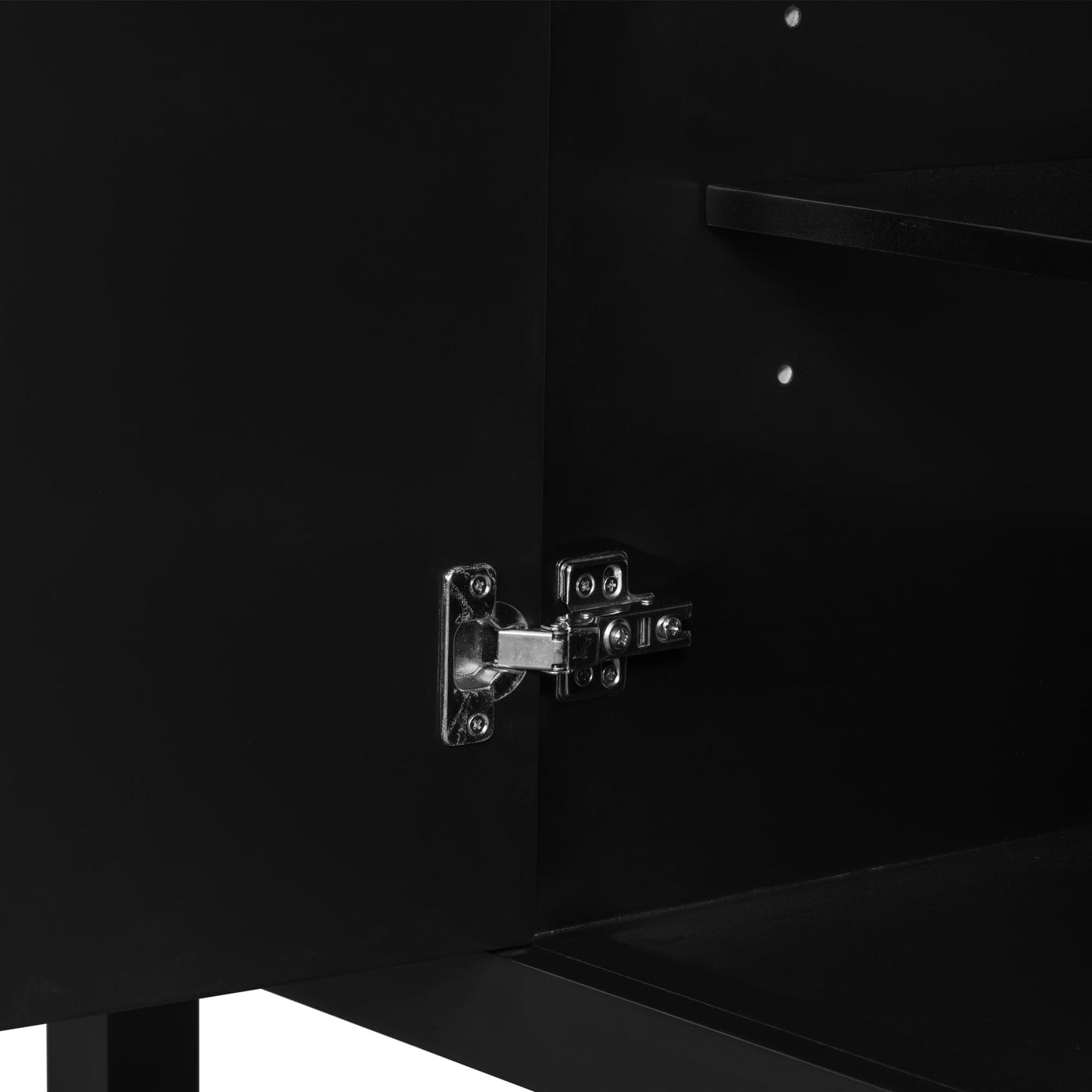 36' Bathroom Vanity with Sink Combo, One Cabinet and Three Drawers, Solid Wood and MDF Board, Black (Old Sku:SY999505AAB)