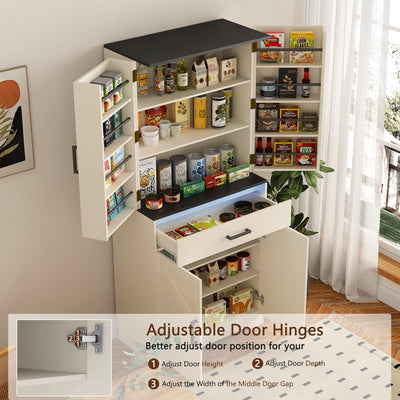 Modern Wooden Cabinet with Sturdy Frame for Living Room, Entryway, Bedroom, Hallway, Office, with LEDs,with Drawer