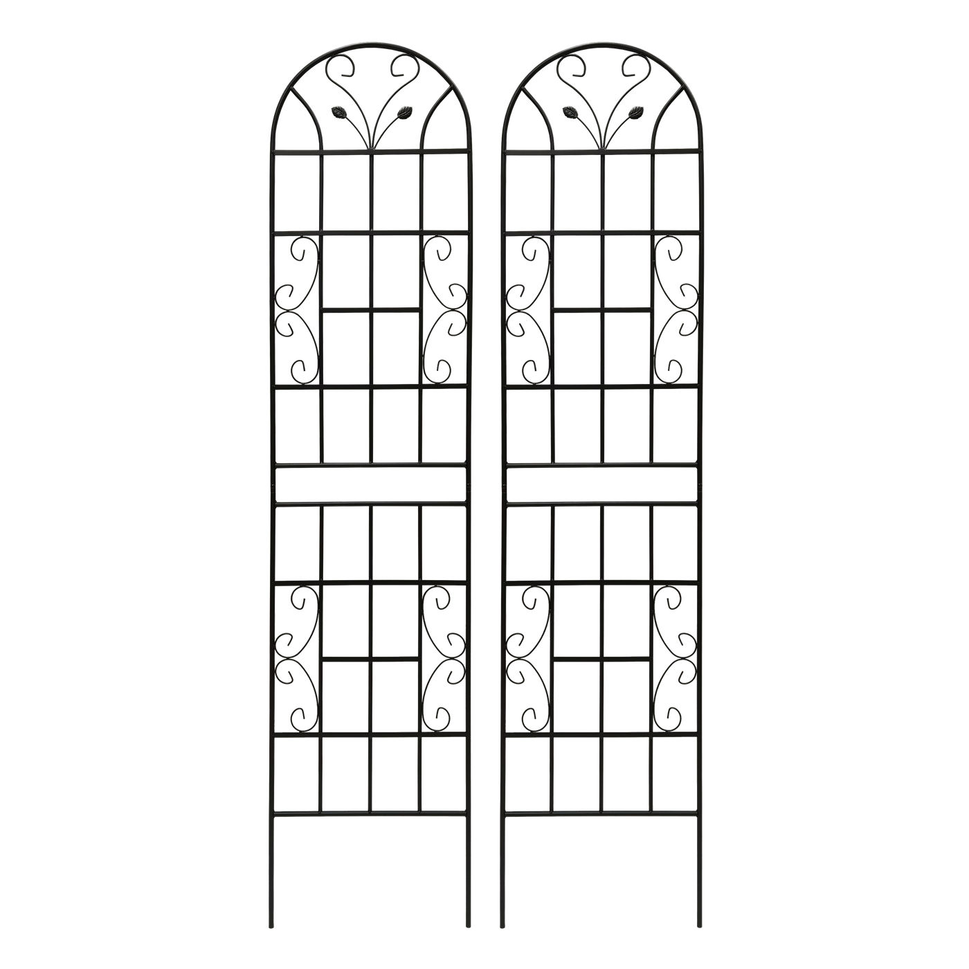 2 Pack Metal Garden Trellis 86.7' x 19.7' Rustproof Trellis for Climbing Plants Outdoor Flower Support Black