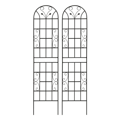 2 Pack Metal Garden Trellis 86.7' x 19.7' Rustproof Trellis for Climbing Plants Outdoor Flower Support Black