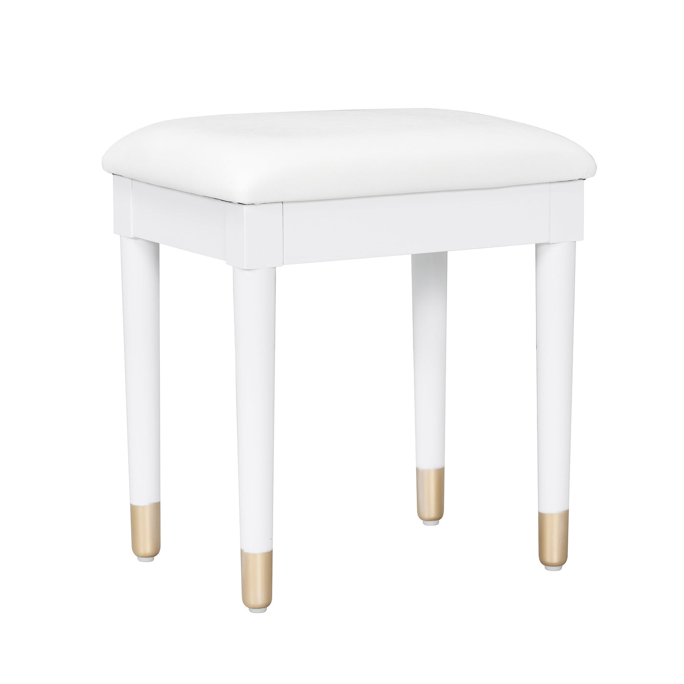 Elegant Vanity Makeup Table & Chair Set, Modern Dressing Table with Organizer, Writing Desk, Charging Port, White, Engineered Wood