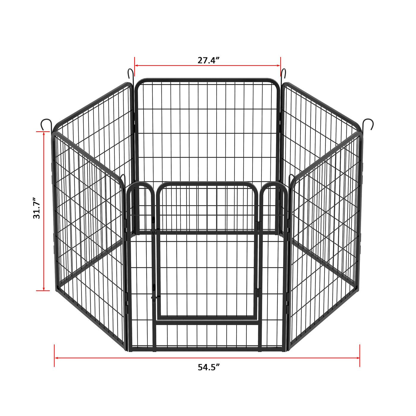 6 Panels Heavy-Duty Metal Playpen with Door, 31.7' H Dog Fence Pet Exercise Pen for Outdoor, Indoor