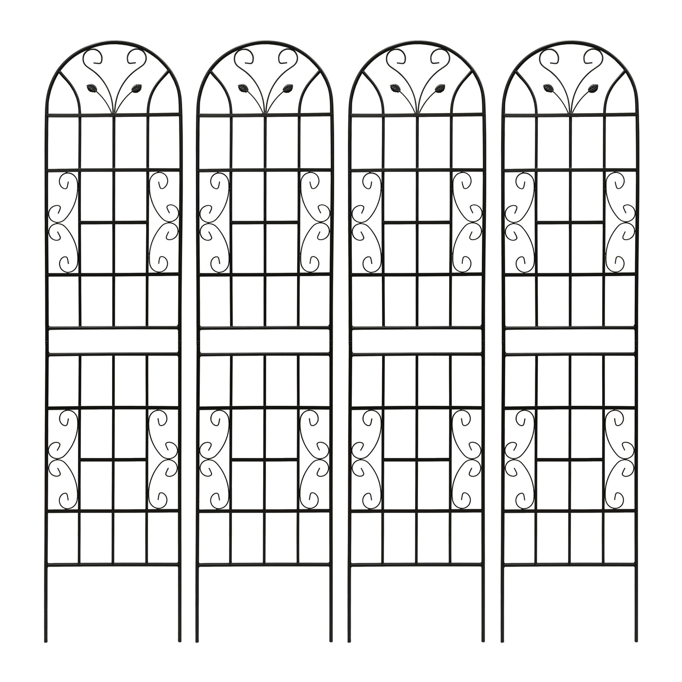 2 Pack Metal Garden Trellis 86.7' x 19.7' Rustproof Trellis for Climbing Plants Outdoor Flower Support Black