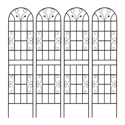 2 Pack Metal Garden Trellis 86.7' x 19.7' Rustproof Trellis for Climbing Plants Outdoor Flower Support Black