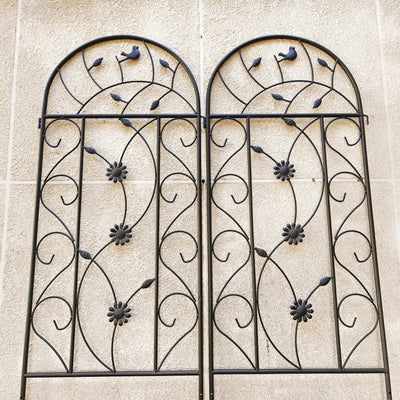 2 Pack Metal Garden Trellis 86.7' x 19.7' Rustproof Trellis for Climbing Plants Outdoor Flower Support Brown