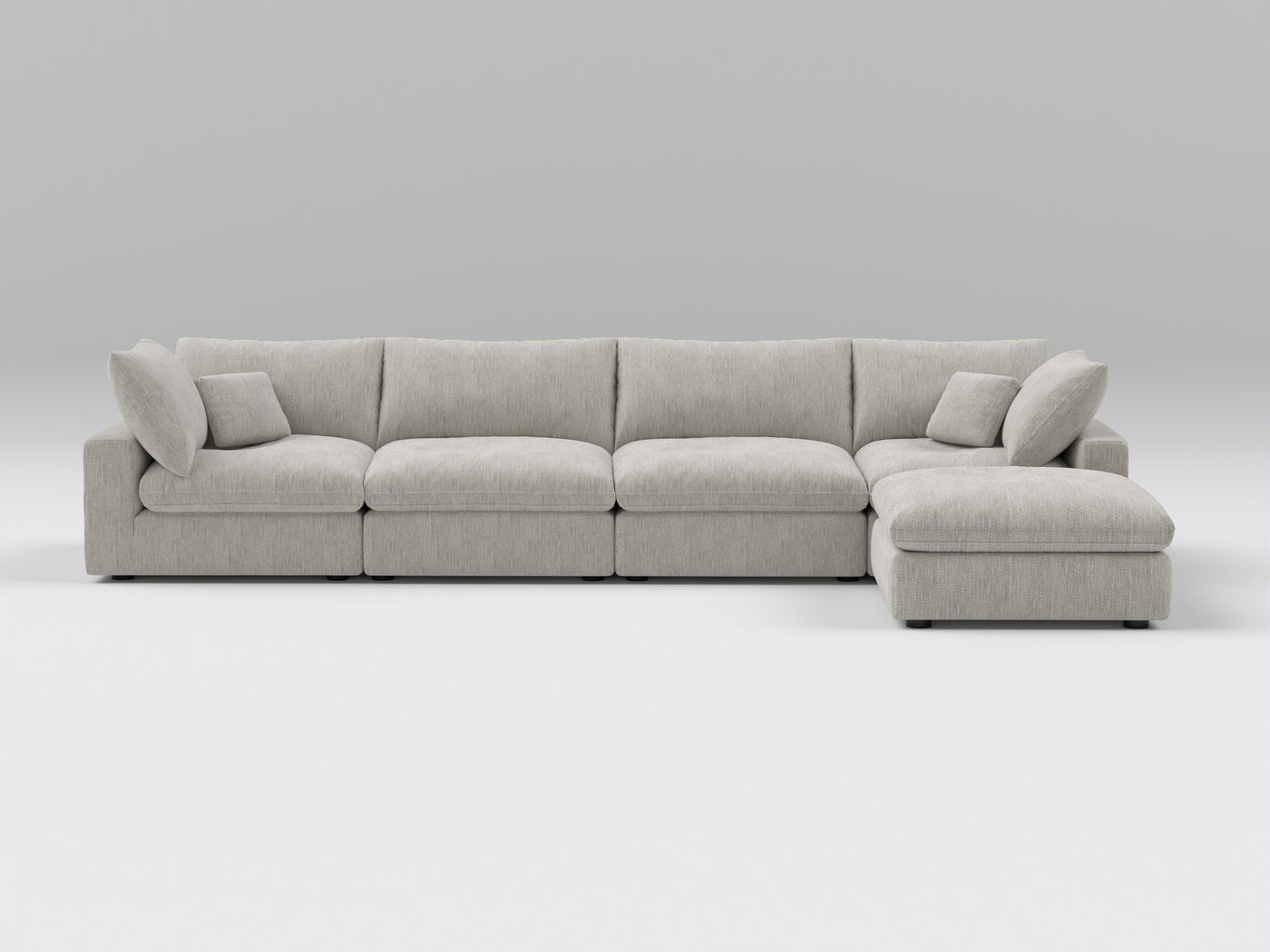 5-Piece Modular Sectional (Two Armless + Ottoman)