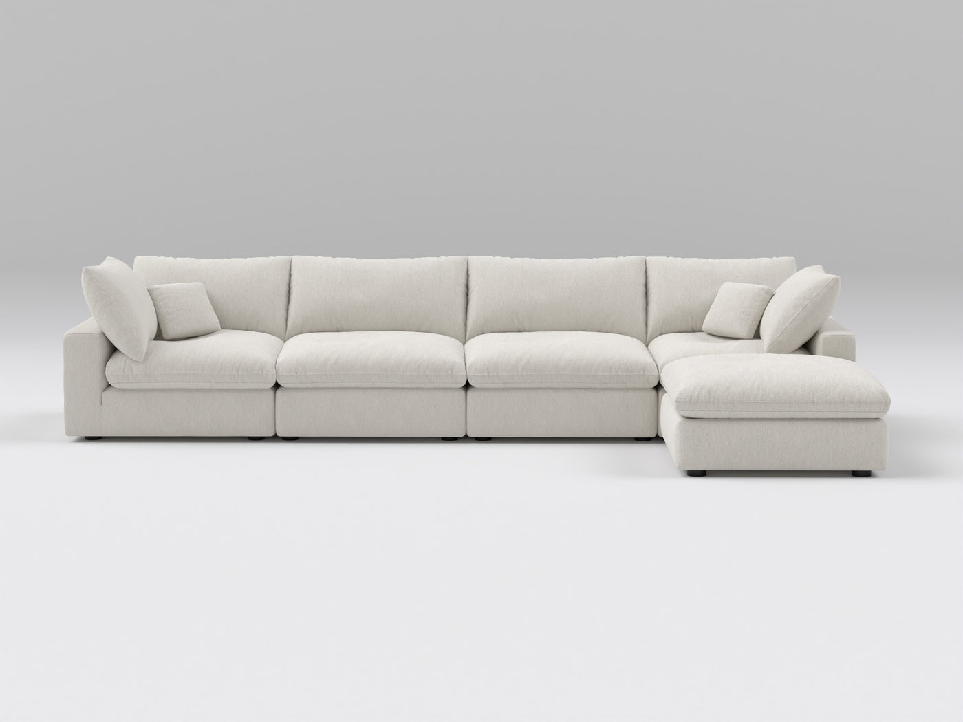 5-Piece Modular Sectional (Two Armless + Ottoman)