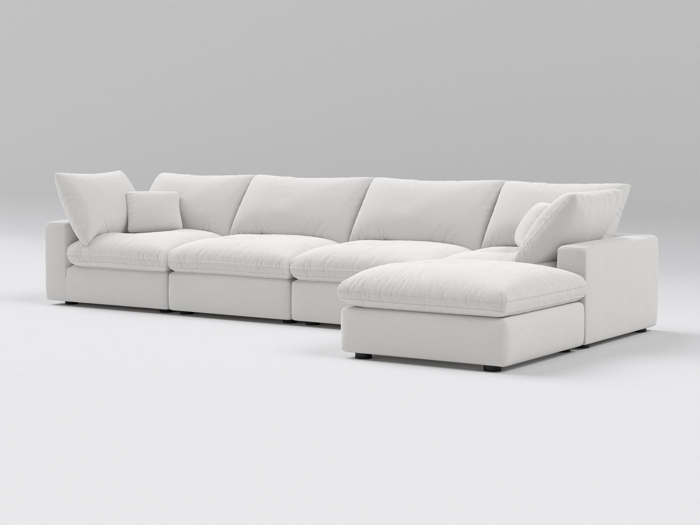 5-Piece Modular Sectional (Two Armless + Ottoman)